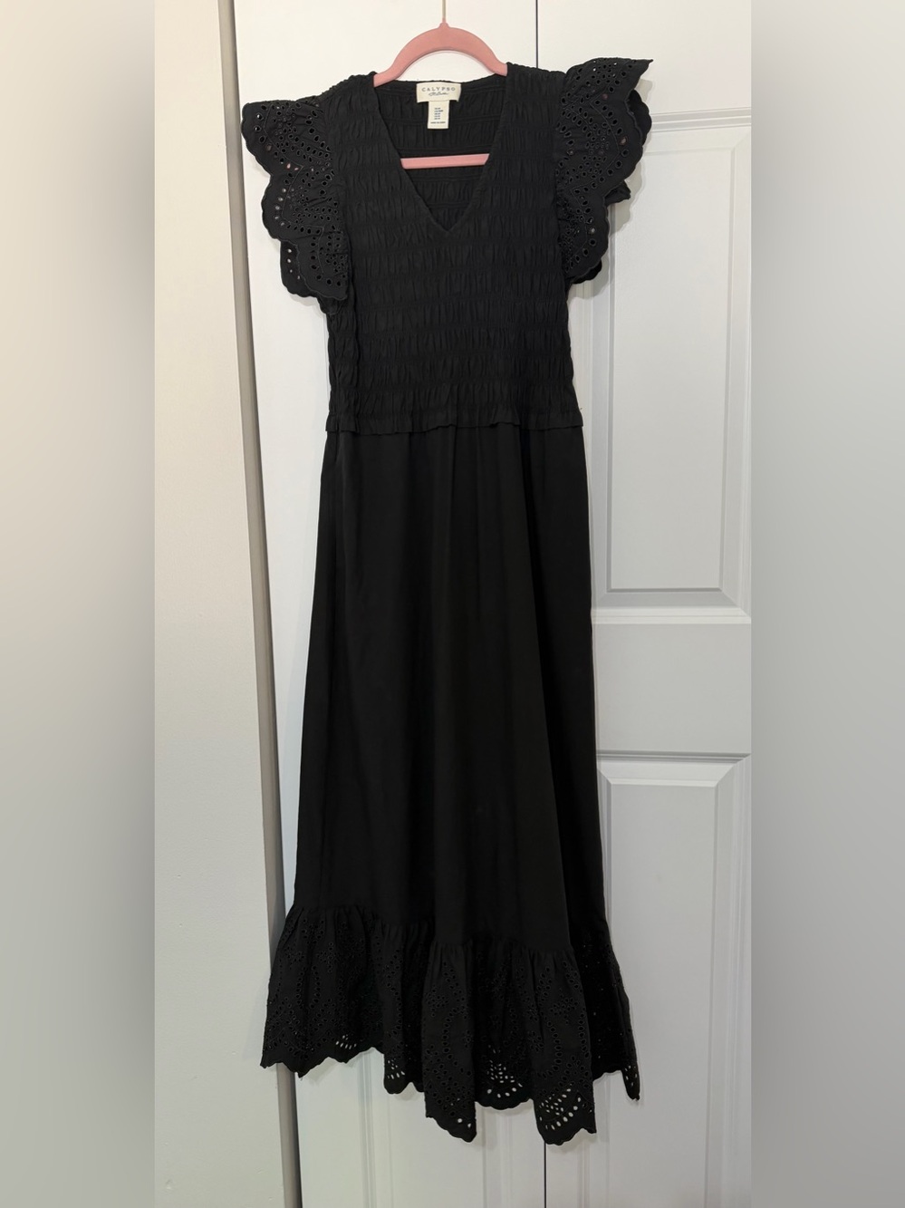 Calypso St. Barth Black Eyelet Maxi Dress